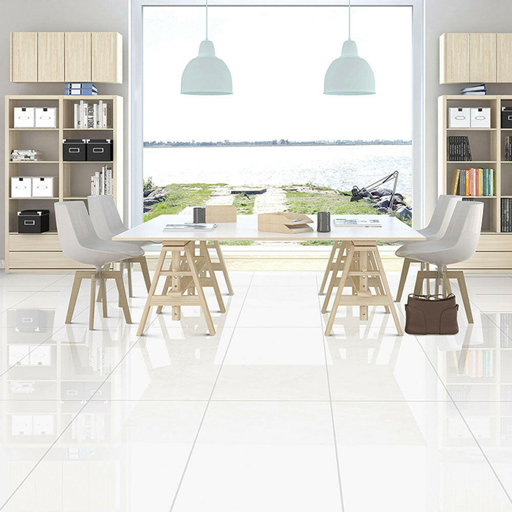 12x24 Alba Solid White Polished Porcelain Tile 12x24 Alba Solid White Polished Porcelain Tile - American Tile Depot