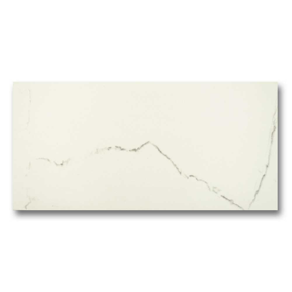 12x24 Bianco River Polished Marble Look Porcelain Tile