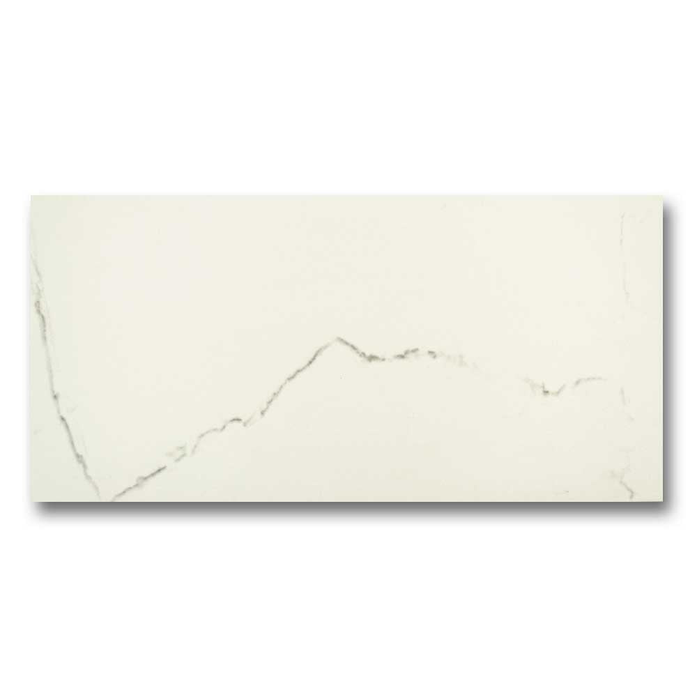 12x24 Bianco River Polished Marble Look Porcelain Tile