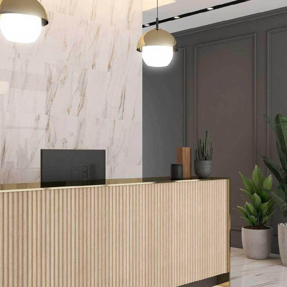 12x24 Calacatta Gold Prima Marble Look Glossy Porcelain Tile 12x24 Calacatta Gold Prima Marble Look Glossy Porcelain Tile - American Tile Depot