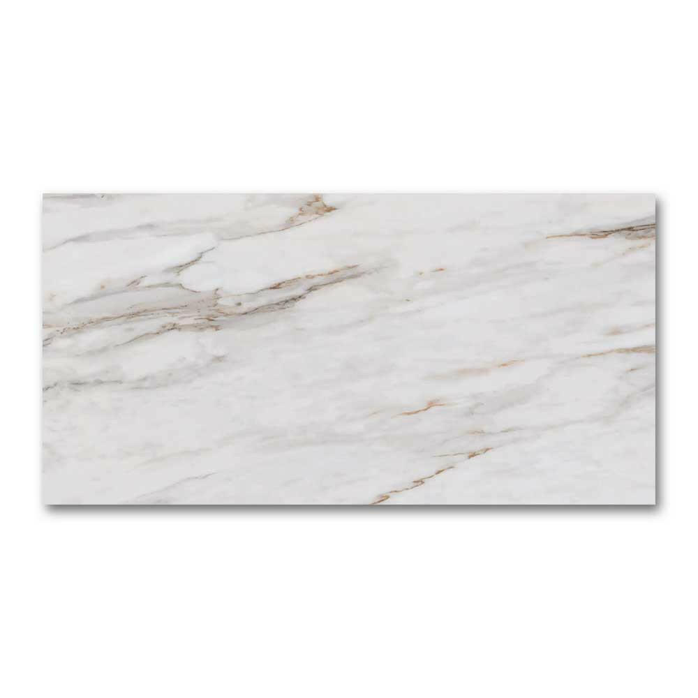 12x24 Calacatta Gold Prima Marble Look Glossy Porcelain Tile 12x24 Calacatta Gold Prima Marble Look Glossy Porcelain Tile - American Tile Depot