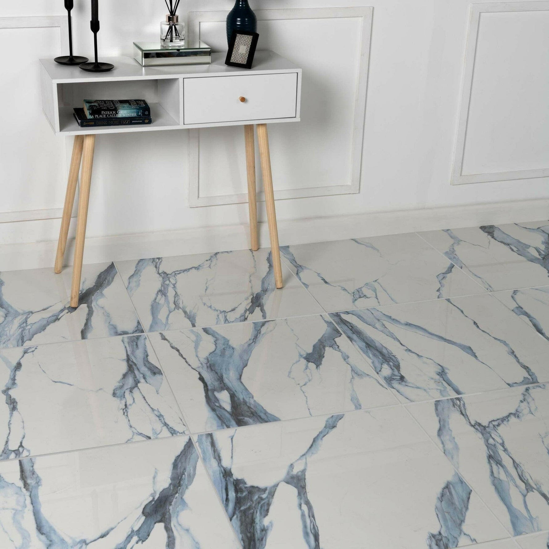 12x24 Calacatta Nevyra Polished Marble Look Porcelain Tile 12x24 Calacatta Nevyra Polished Marble Look Porcelain Tile - American Tile Depot