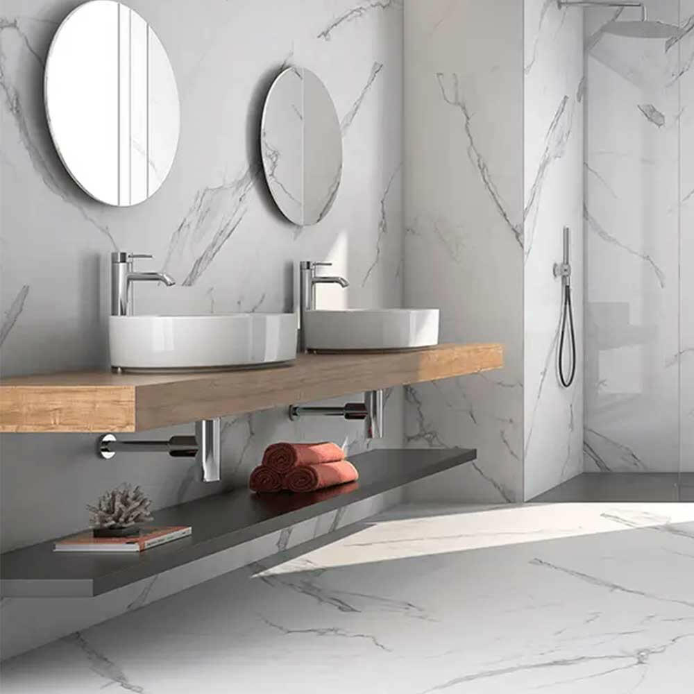 12x24 Claro Venato White Marble Look Glossy Porcelain Tile 12x24 Claro Venato White Marble Look Glossy Porcelain Tile - American Tile Depot
