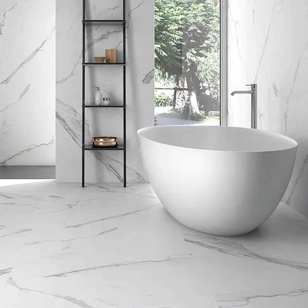 12x24 Claro Venato White Marble Look Glossy Porcelain Tile 12x24 Claro Venato White Marble Look Glossy Porcelain Tile - American Tile Depot