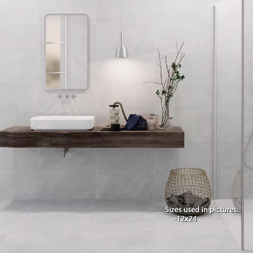 12x24 Ecoslate White Natural Slate Look Porcelain Tile 12x24 Ecoslate White Natural Slate Look Porcelain Tile - American Tile Depot