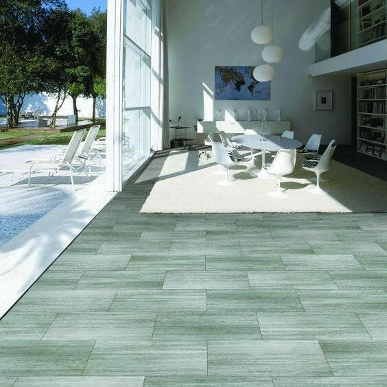 12x24 Fluvora Grey Lappato Semi-Polished Travertine Look Porcelain Tile 12x24 Fluvora Grey Lappato Semi-Polished Travertine Look Porcelain Tile - American Tile Depot