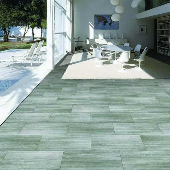 12x24 Fluvora Grey Matte Travertine Look Porcelain Tile 12x24 Fluvora Grey Matte Travertine Look Porcelain Tile - American Tile Depot