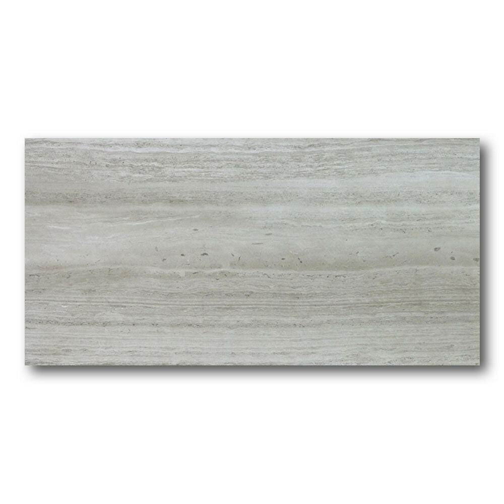 12x24 Fluvora Silver Lappato Semi-polished Travertine Look Porcelain Tile 12x24 Fluvora Silver Lappato Semi-polished Travertine Look Porcelain Tile - American Tile Depot