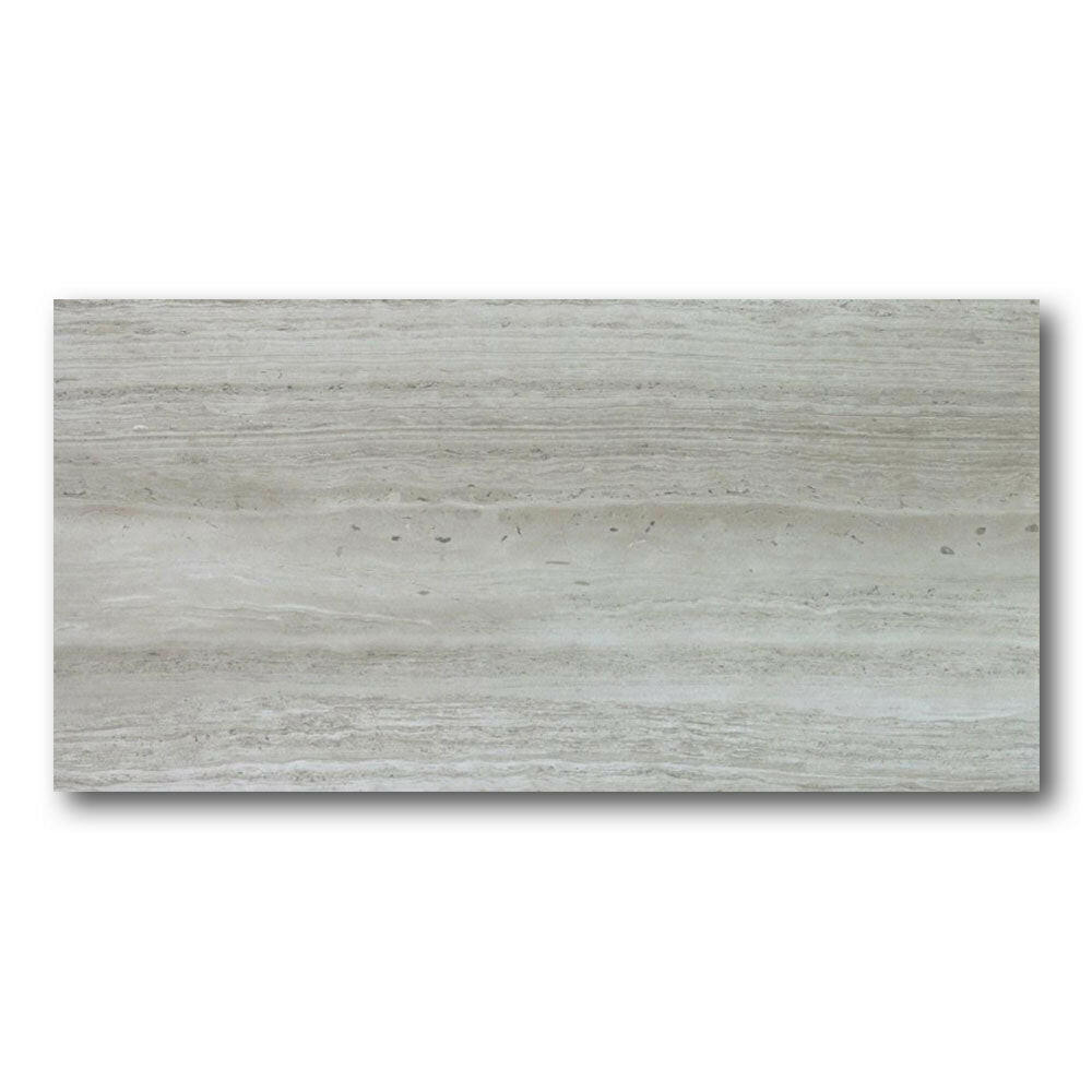 12x24 Fluvora Silver Lappato Semi-polished Travertine Look Porcelain Tile 12x24 Fluvora Silver Lappato Semi-polished Travertine Look Porcelain Tile - American Tile Depot