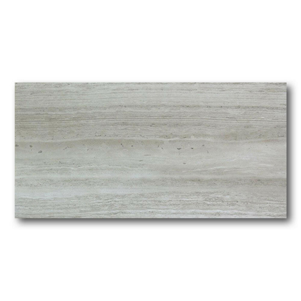 12x24 Fluvora Silver Lappato Semi-polished Travertine Look Porcelain Tile 12x24 Fluvora Silver Lappato Semi-polished Travertine Look Porcelain Tile - American Tile Depot