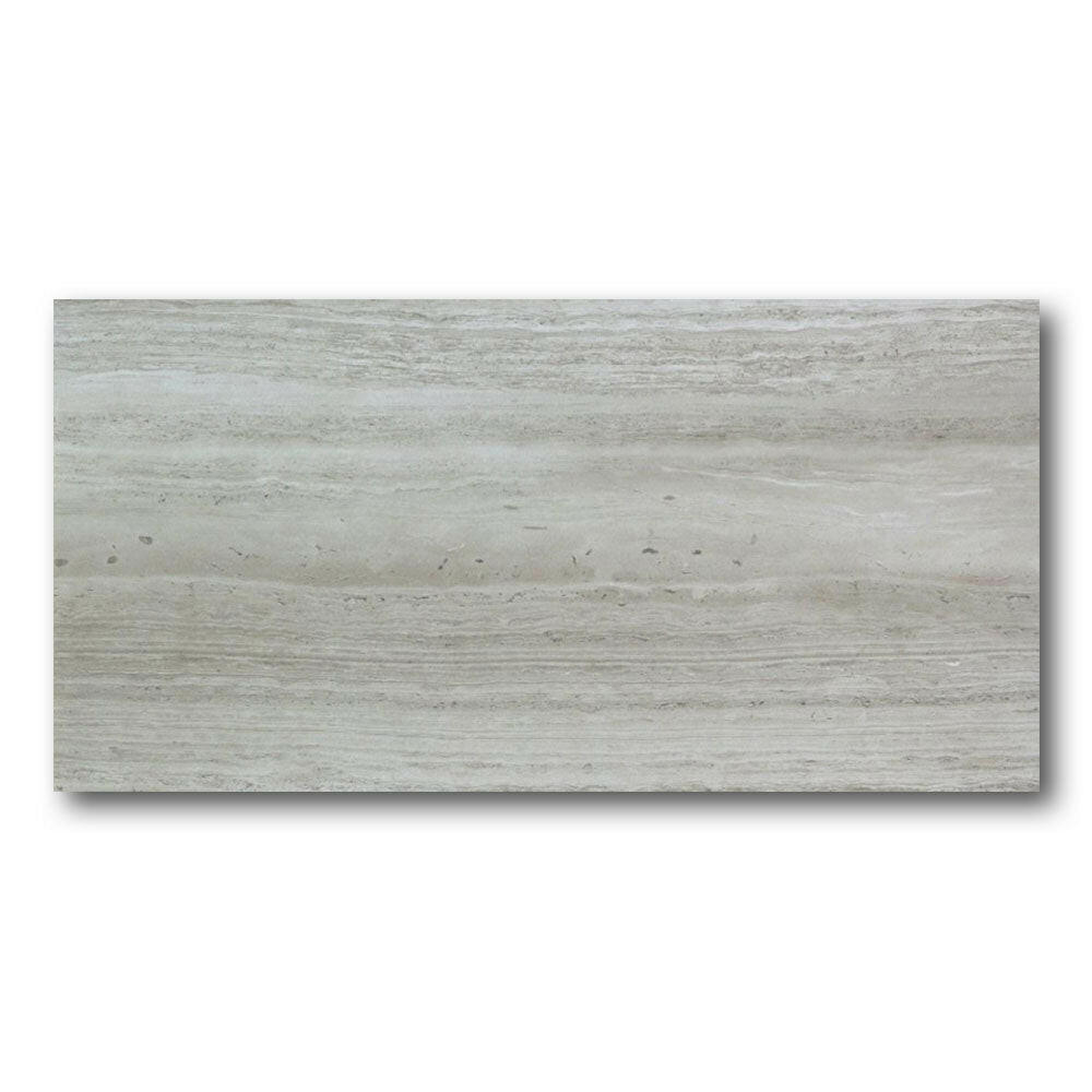 12x24 Fluvora Silver Lappato Semi-polished Travertine Look Porcelain Tile 12x24 Fluvora Silver Lappato Semi-polished Travertine Look Porcelain Tile - American Tile Depot