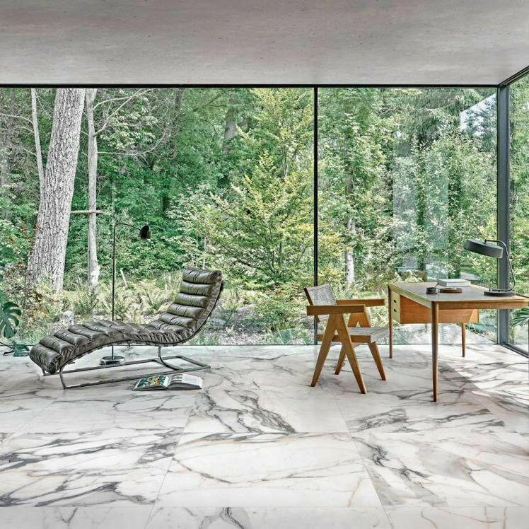 12x24 Genvora Argent Matte Marble Look Porcelain Tile 12x24 Genvora Argent Matte Marble Look Porcelain Tile - American Tile Depot