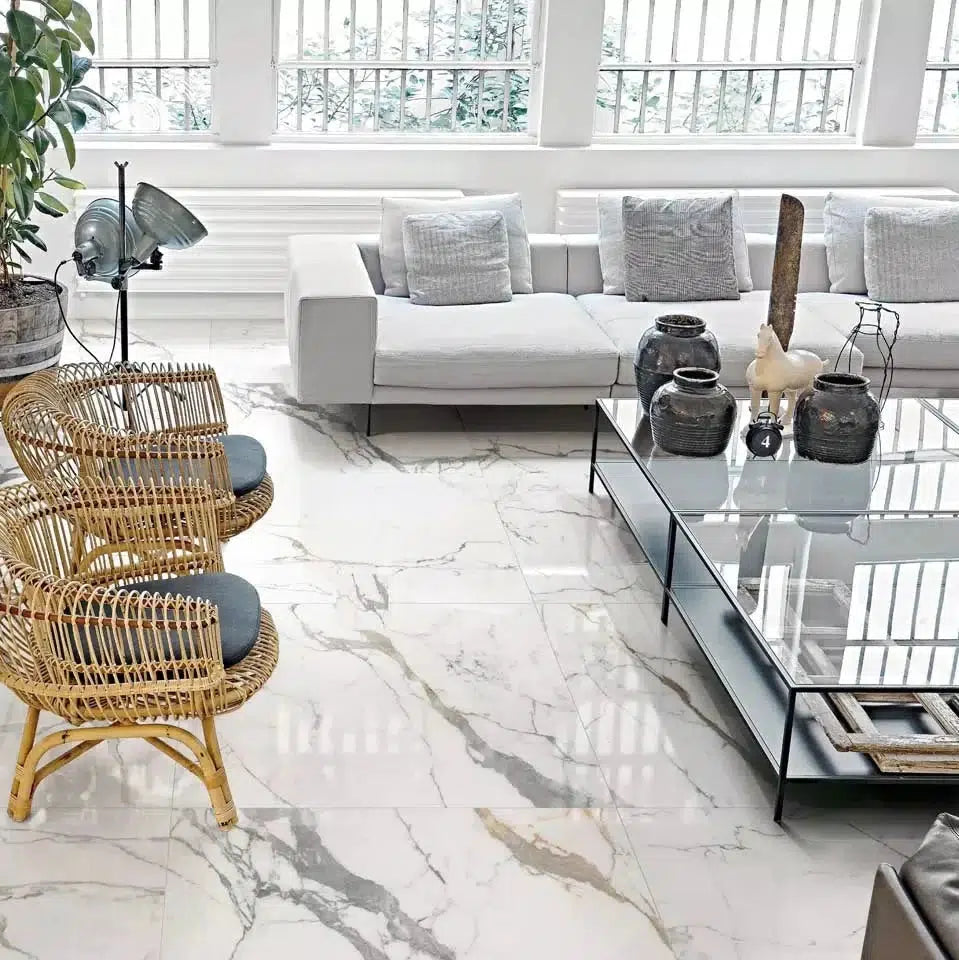 12x24 Genvora Or Glossy Marble Look Porcelain Tile 12x24 Genvora Or Glossy Marble Look Porcelain Tile - American Tile Depot