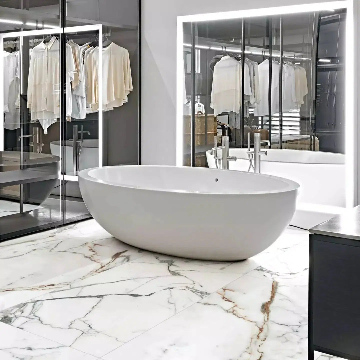 12x24 Genvora Or Glossy Marble Look Porcelain Tile 12x24 Genvora Or Glossy Marble Look Porcelain Tile - American Tile Depot
