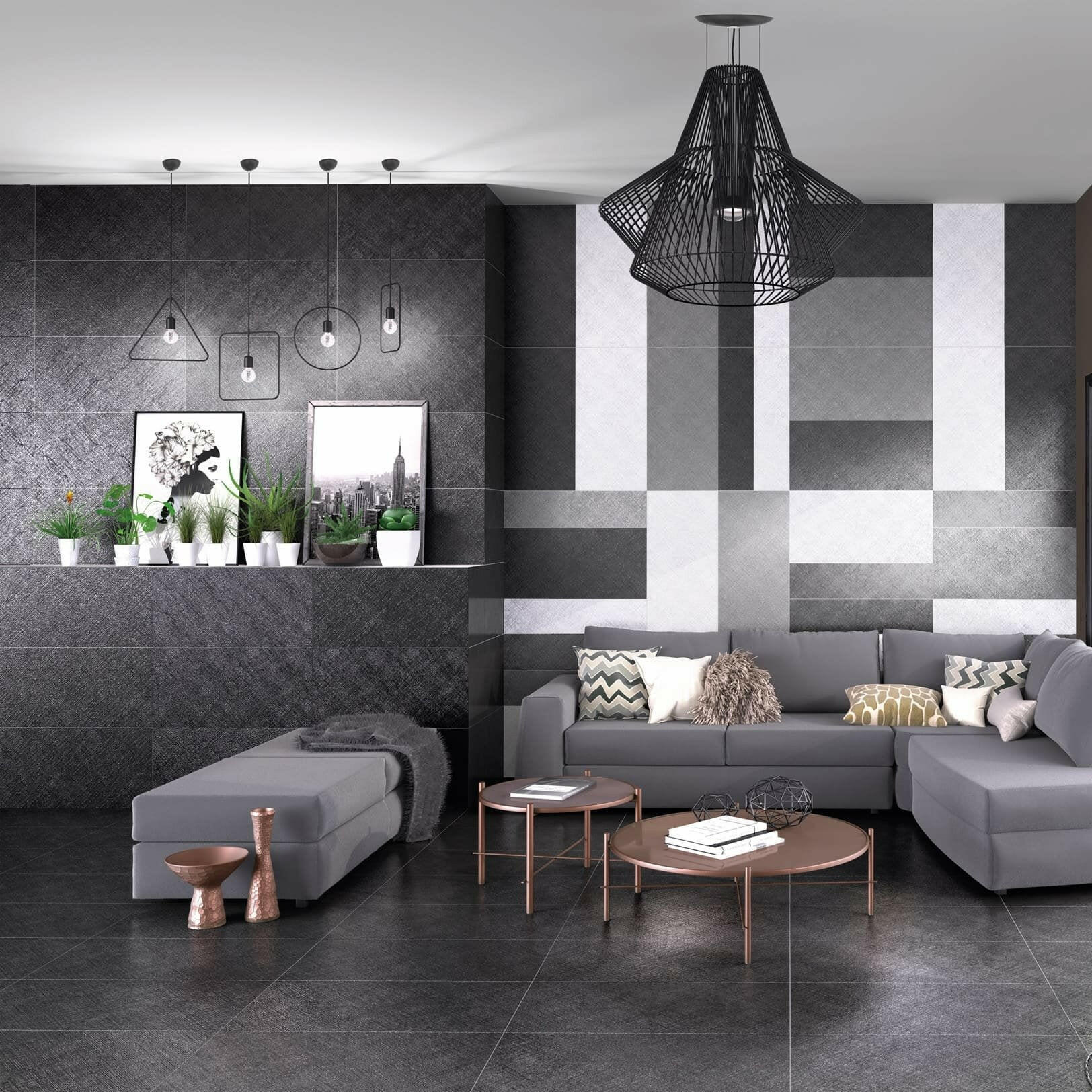 12x24 Harley Lux Black Semi-Polished Porcelain Tile 12x24 Harley Lux Black Semi-Polished Porcelain Tile - American Tile Depot