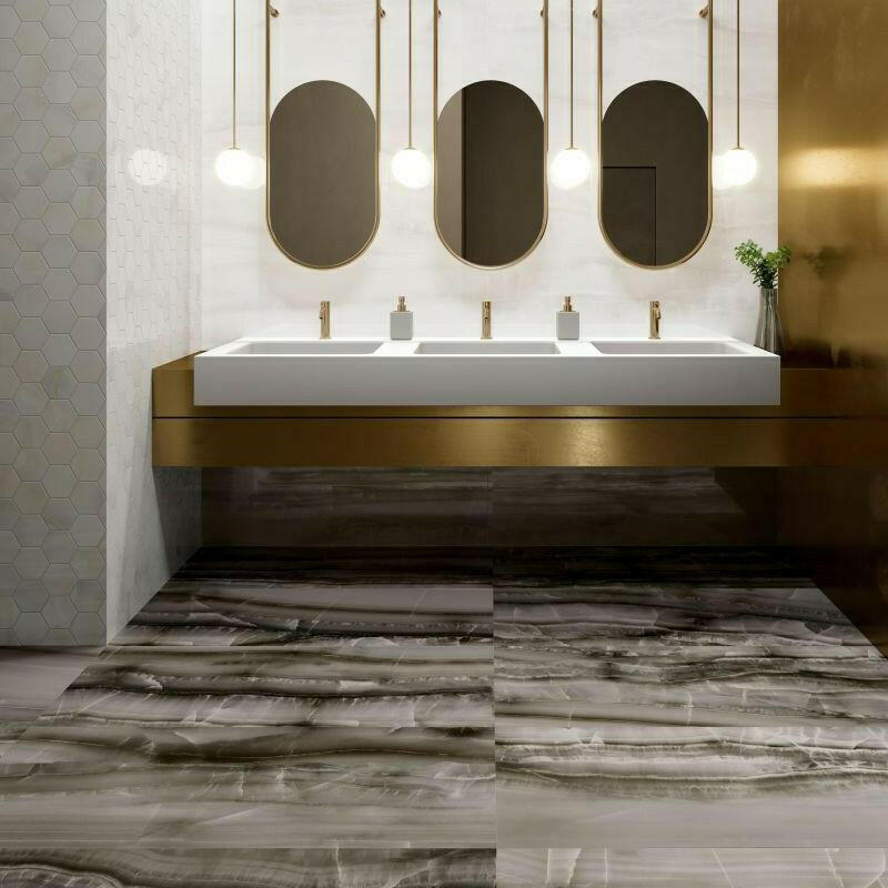 12x24 Mariselle Ocean Matte Onyx Look Porcelain Tile 12x24 Mariselle Ocean Matte Onyx Look Porcelain Tile - American Tile Depot