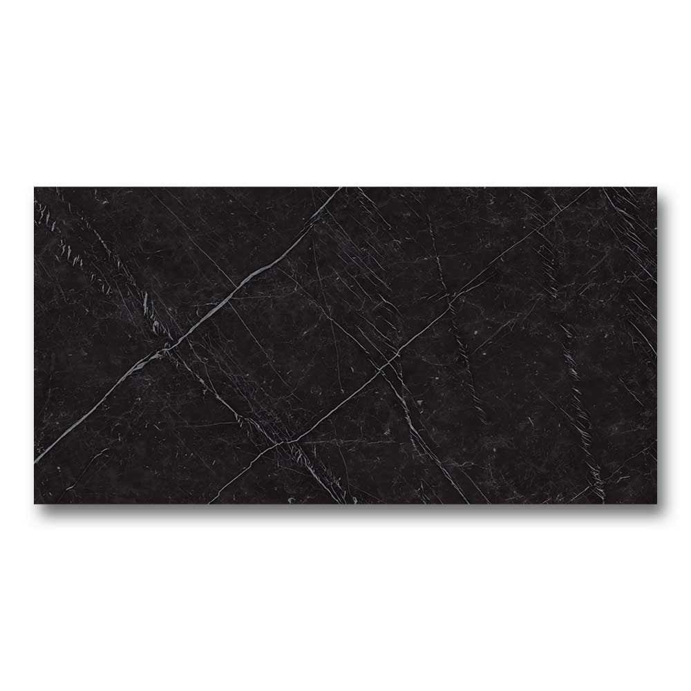 12x24 Marvel Nero Marquina Matte Marble Look Porcelain Tile