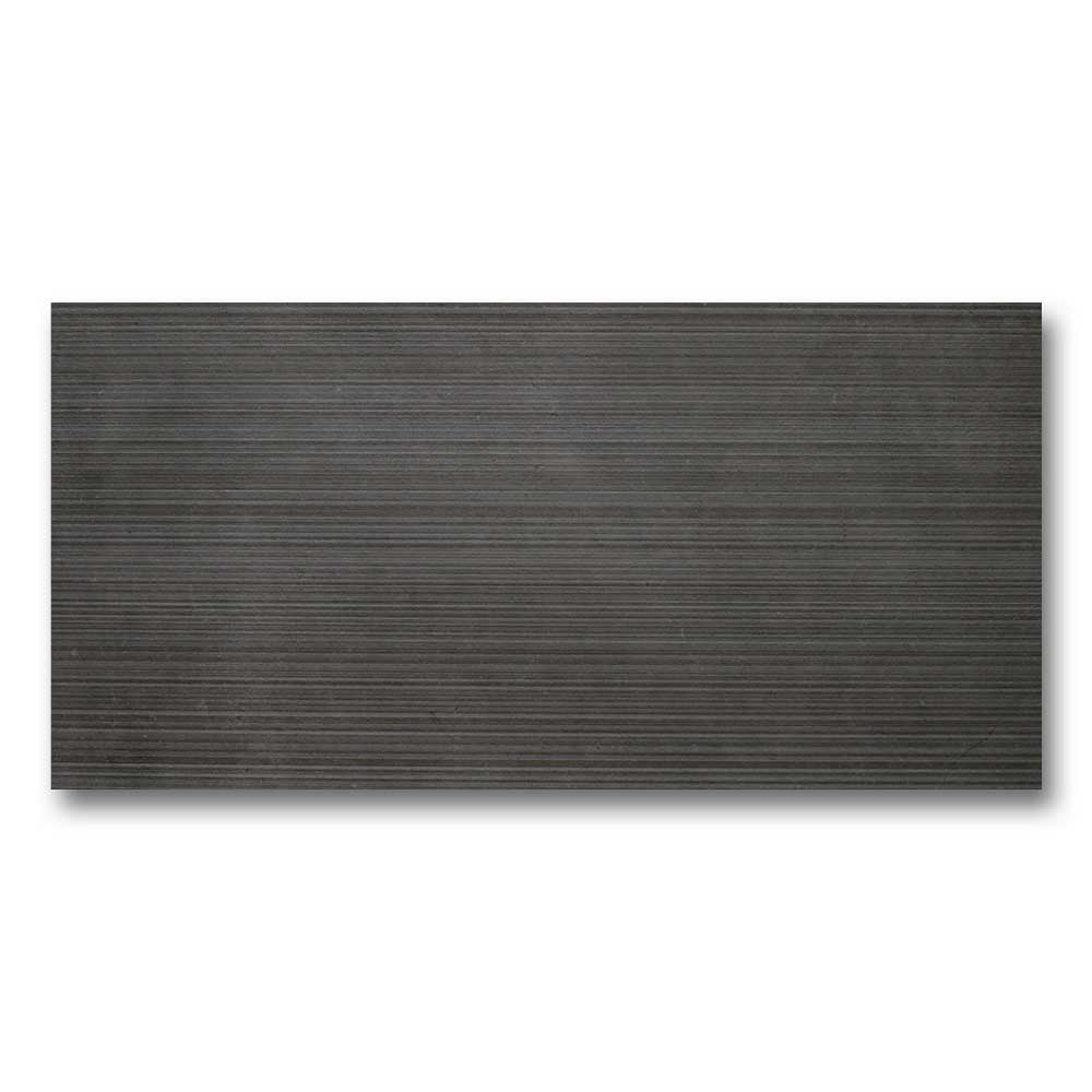 12x24 Metropolitan Dark Stripes Matte Concrete Look Porcelain Tile