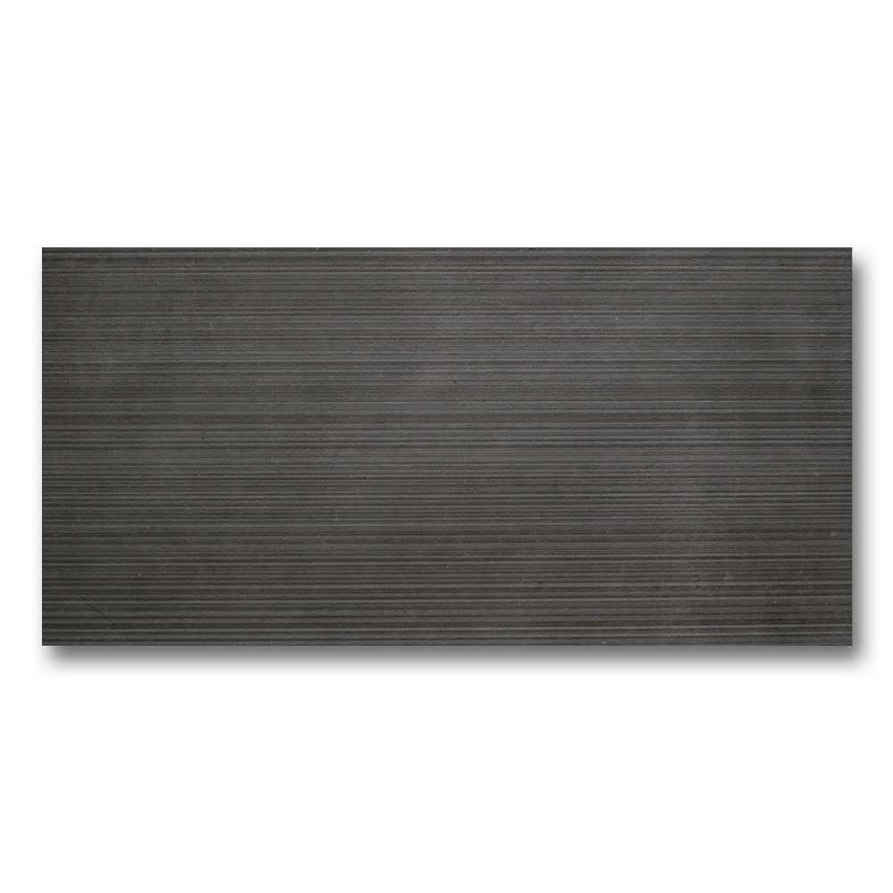 12x24 Metropolitan Dark Stripes Matte Concrete Look Porcelain Tile