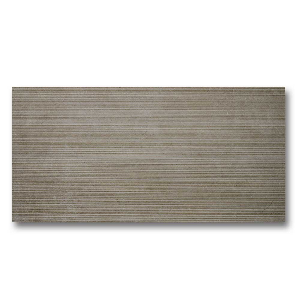 12x24 Metropolitan Light Stripes Deco Matte Concrete Look Porcelain Tile