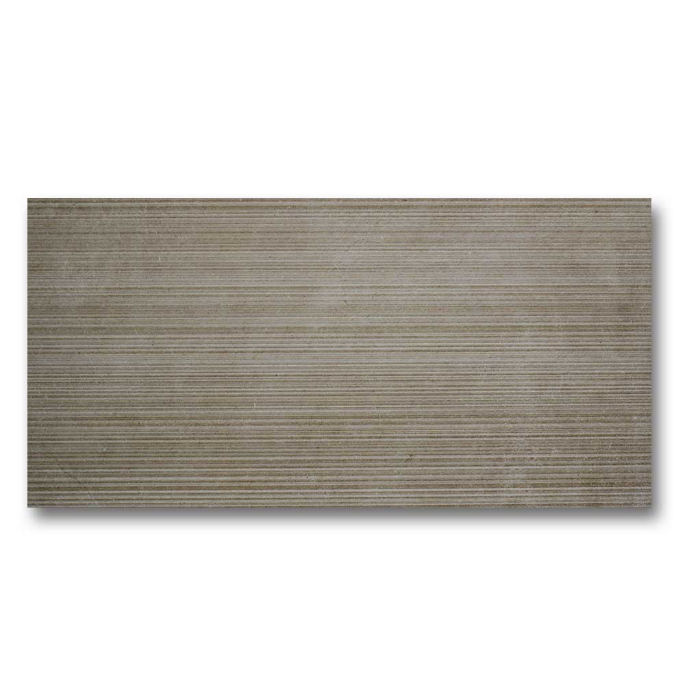 12x24 Metropolitan Light Stripes Deco Matte Concrete Look Porcelain Tile