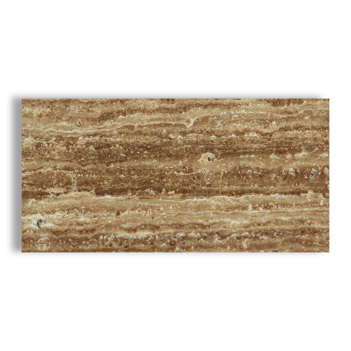 12x24 Noce Exotic Travertine (Vein-Cut) Filled & Polished Tile - American Tile Depot