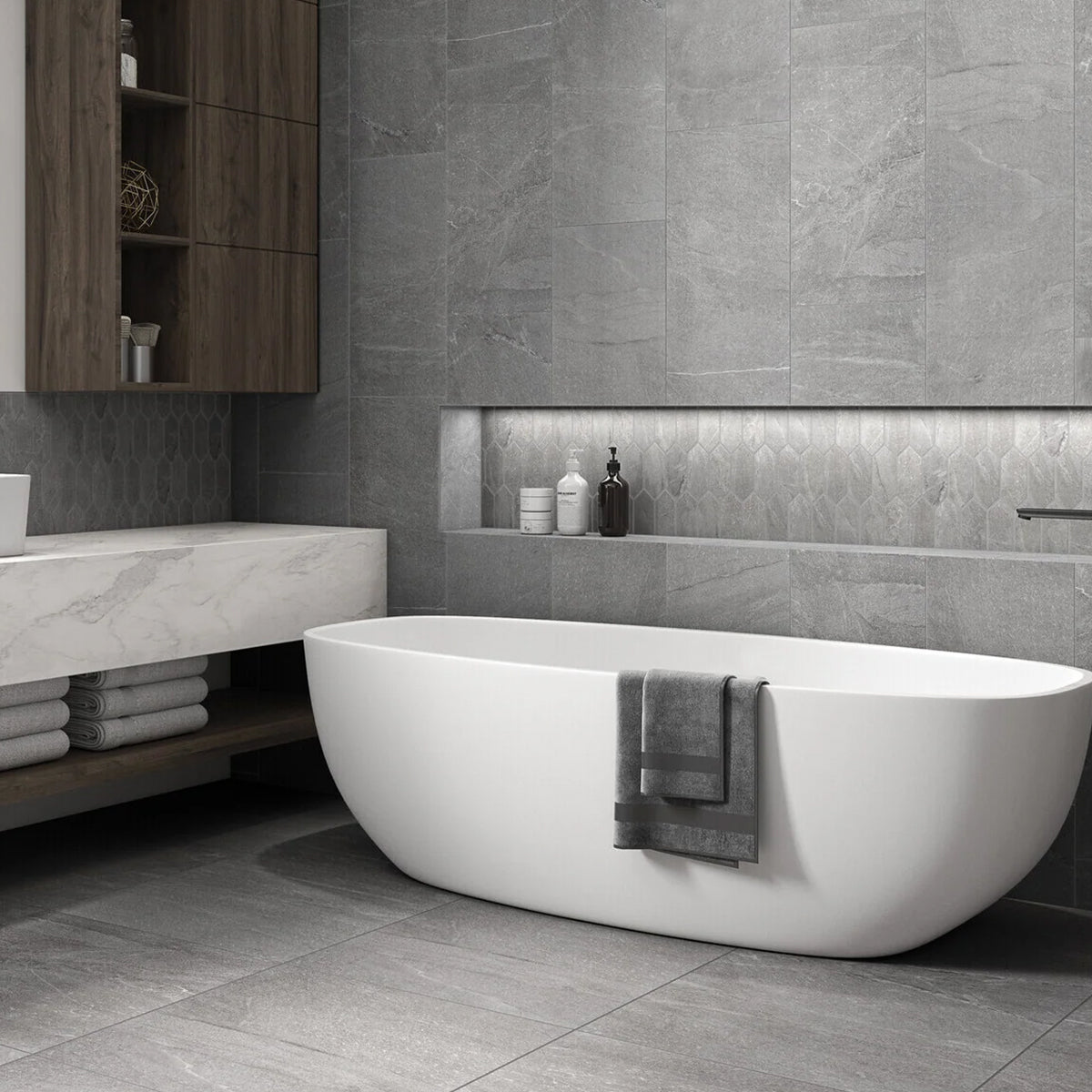 12x24 Obsession Grigio Matte Porcelain Tile - American Tile Depot