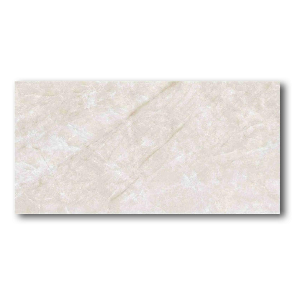 12x24 Pulvora Taj Mahal Cream Polished Stone Look Porcelain Tile