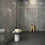 12x24 Pietra Smoke Limestone Look Glossy Porcelain Tile 12x24 Pietra Smoke Limestone Look Glossy Porcelain Tile - American Tile Depot