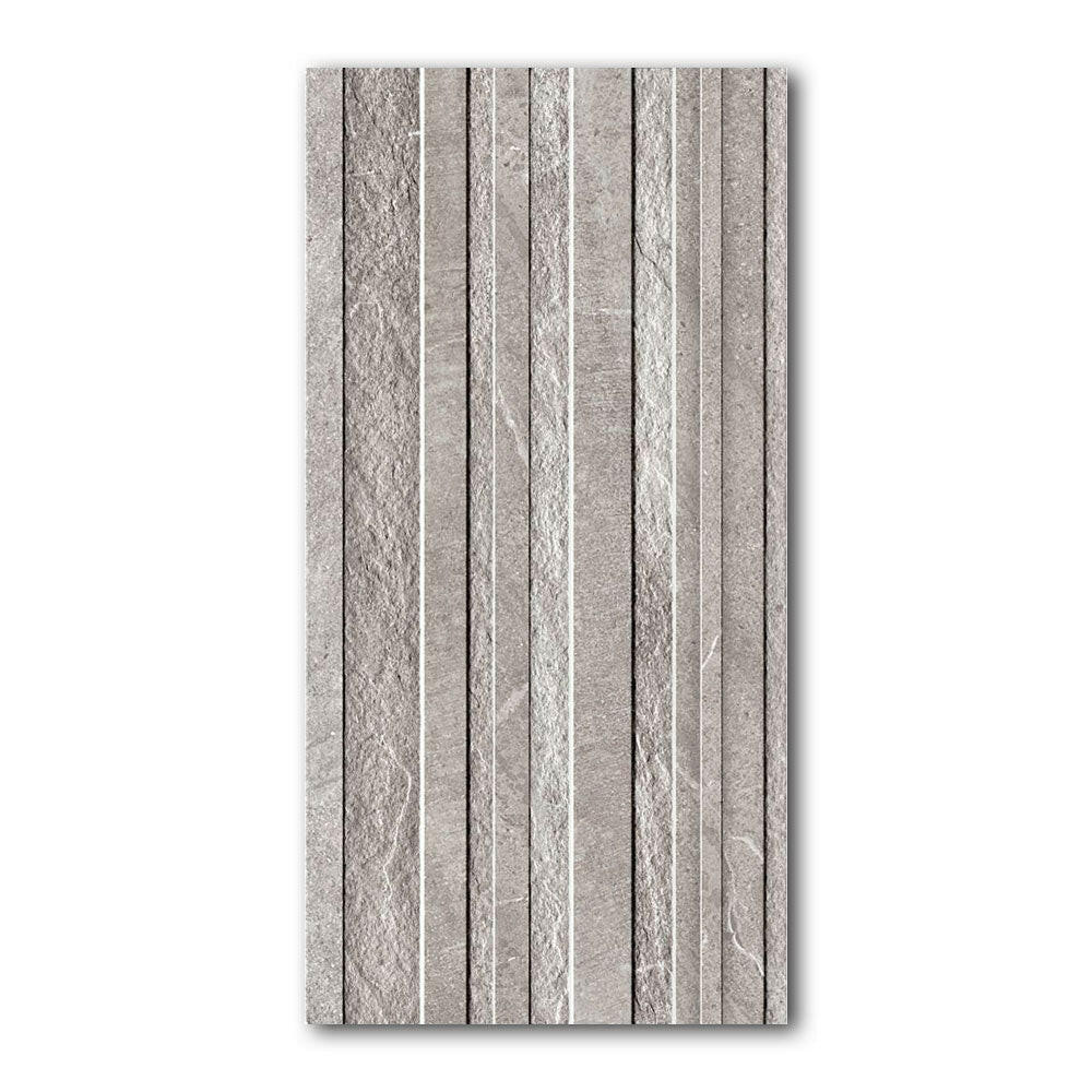 12x24 Sandrya Flames Grey Stone Look Matte Porcelain Tile 12x24 Sandrya Flames Grey Stone Look Matte Porcelain Tile - American Tile Depot