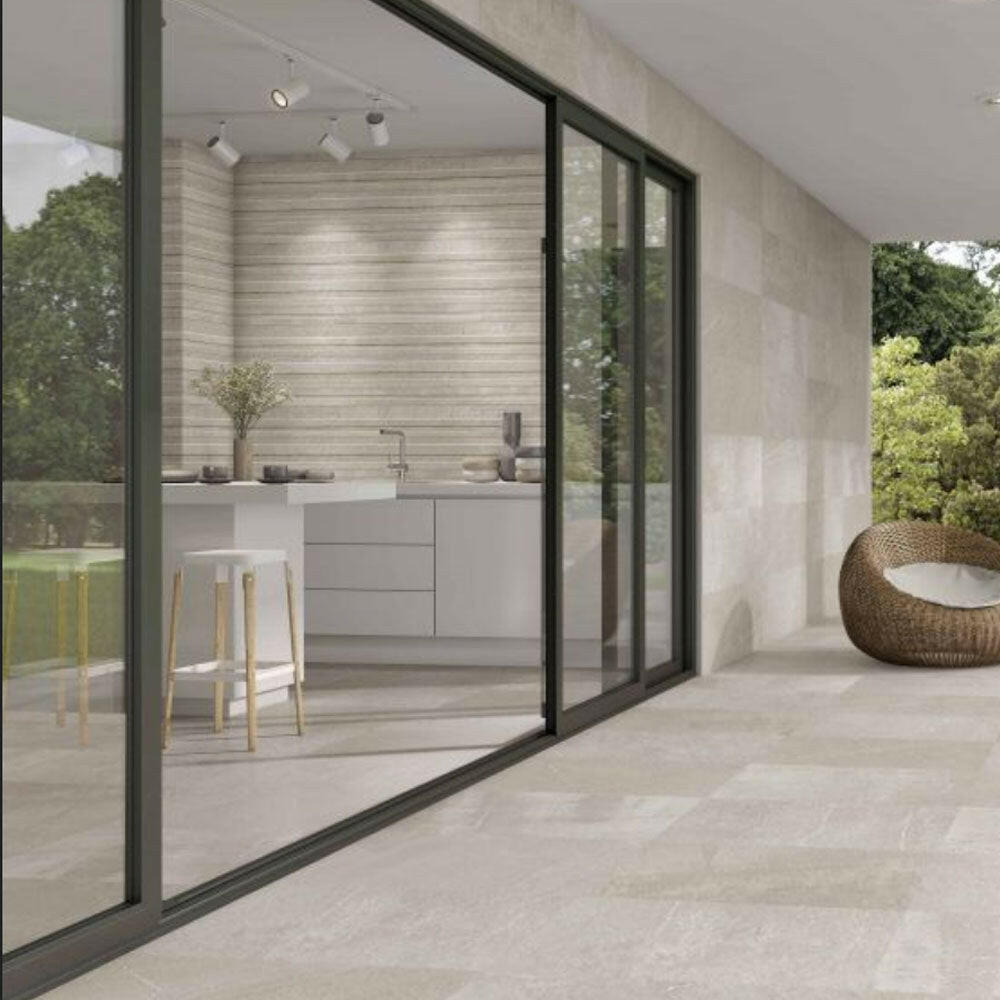 12x24 Sandrya Flames Ice Stone Look Matte Porcelain Tile 12x24 Sandrya Flames Ice Stone Look Matte Porcelain Tile - American Tile Depot