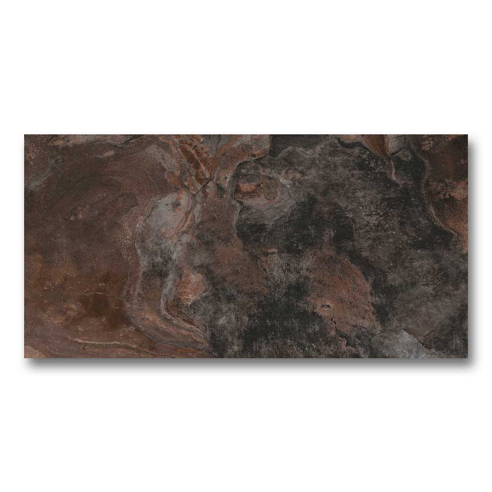 12x24 Slate Way Brown Semi Polished Porcelain Tile