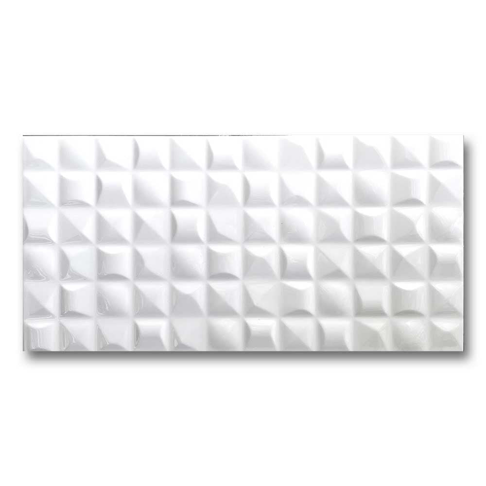 12x24 Snow Cubes Polished Solid Color Ceramic Tile