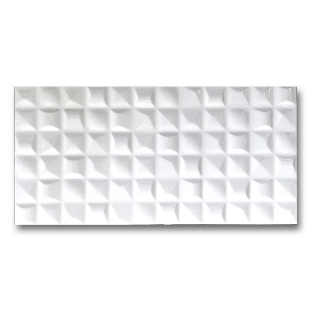 12x24 Snow Cubes Polished Solid Color Ceramic Tile