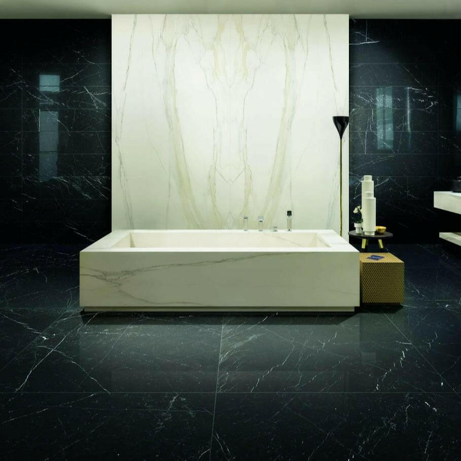 12x24 Solviera Marquinia Glossy Marble Look Porcelain Tile 12x24 Solviera Marquinia Glossy Marble Look Porcelain Tile - American Tile Depot
