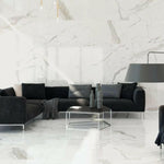12x24 Solviera Statuario Glossy Marble Look Porcelain Tile 12x24 Solviera Statuario Glossy Marble Look Porcelain Tile - American Tile Depot