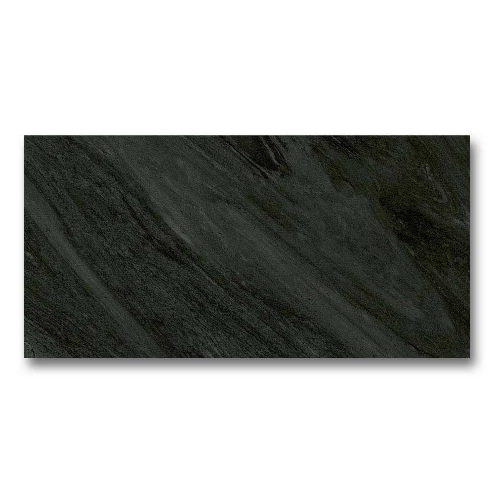12x24 Stromboli Antracite Matte Travertine Look Porcelain Tile