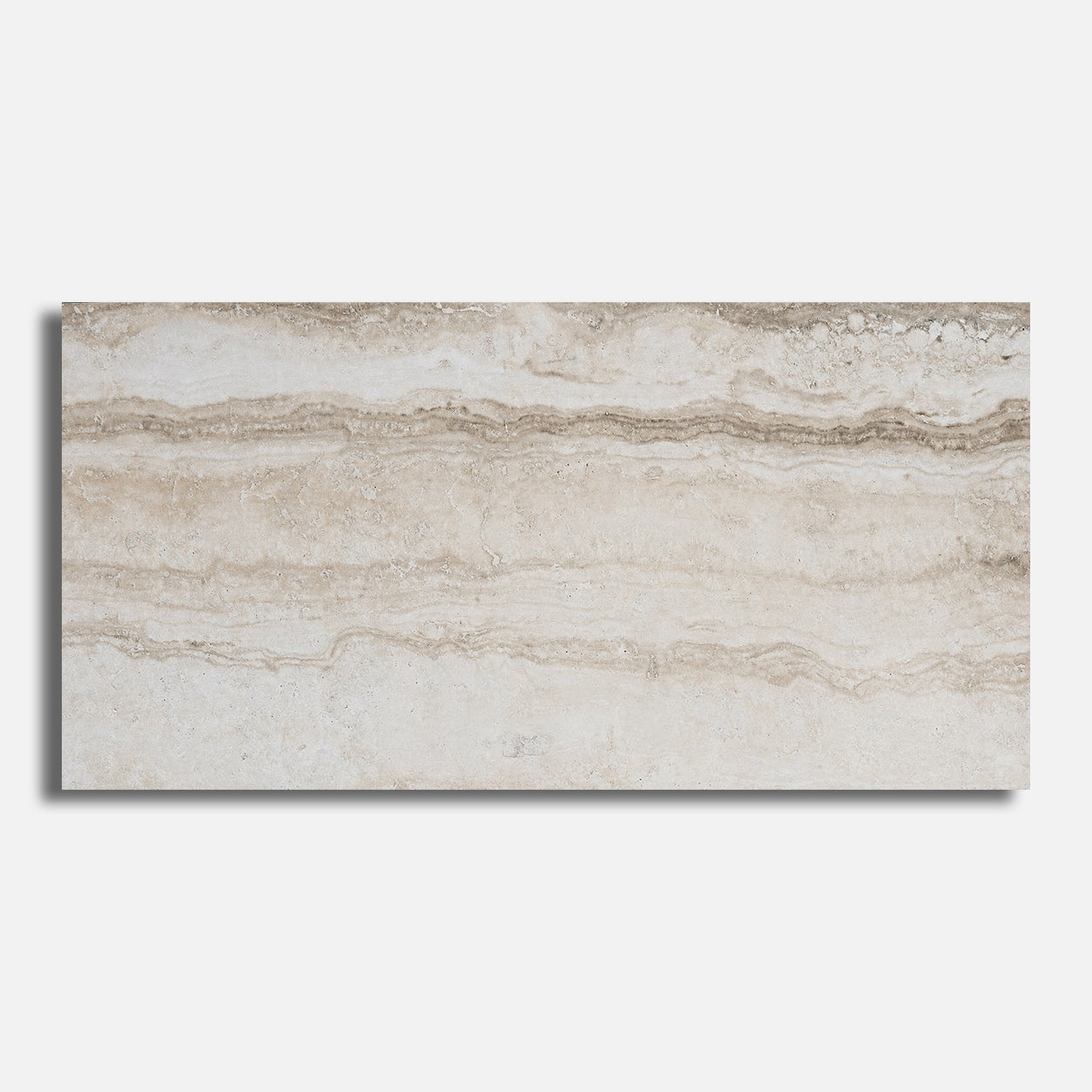 12x24 Travertine Beige Polished Porcelain Tile - American Tile Depot