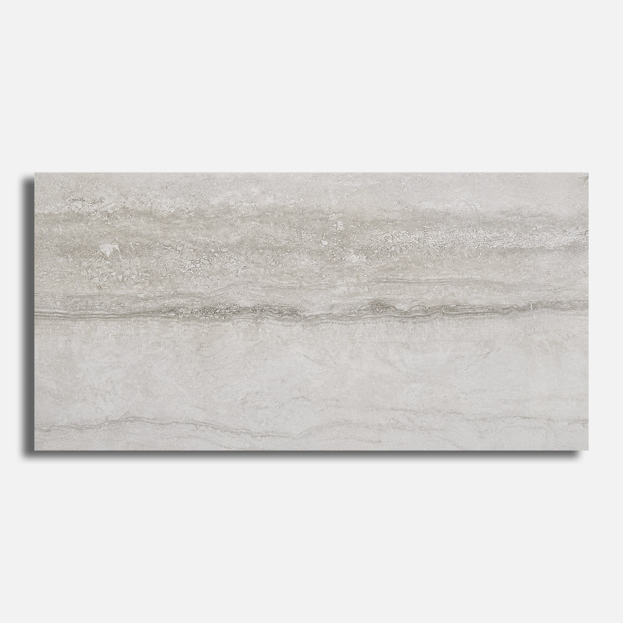 12x24 Travertine Grey Polished Porcelain Tile - American Tile Depot