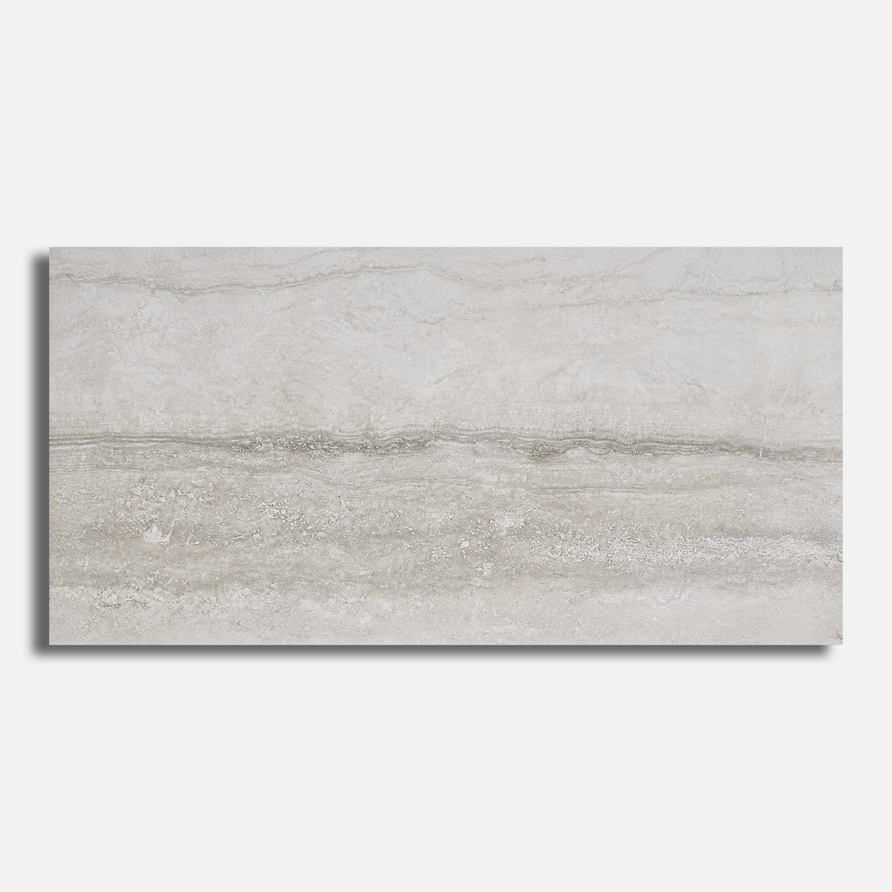 12x24 Travertine Grey Polished Porcelain Tile - American Tile Depot