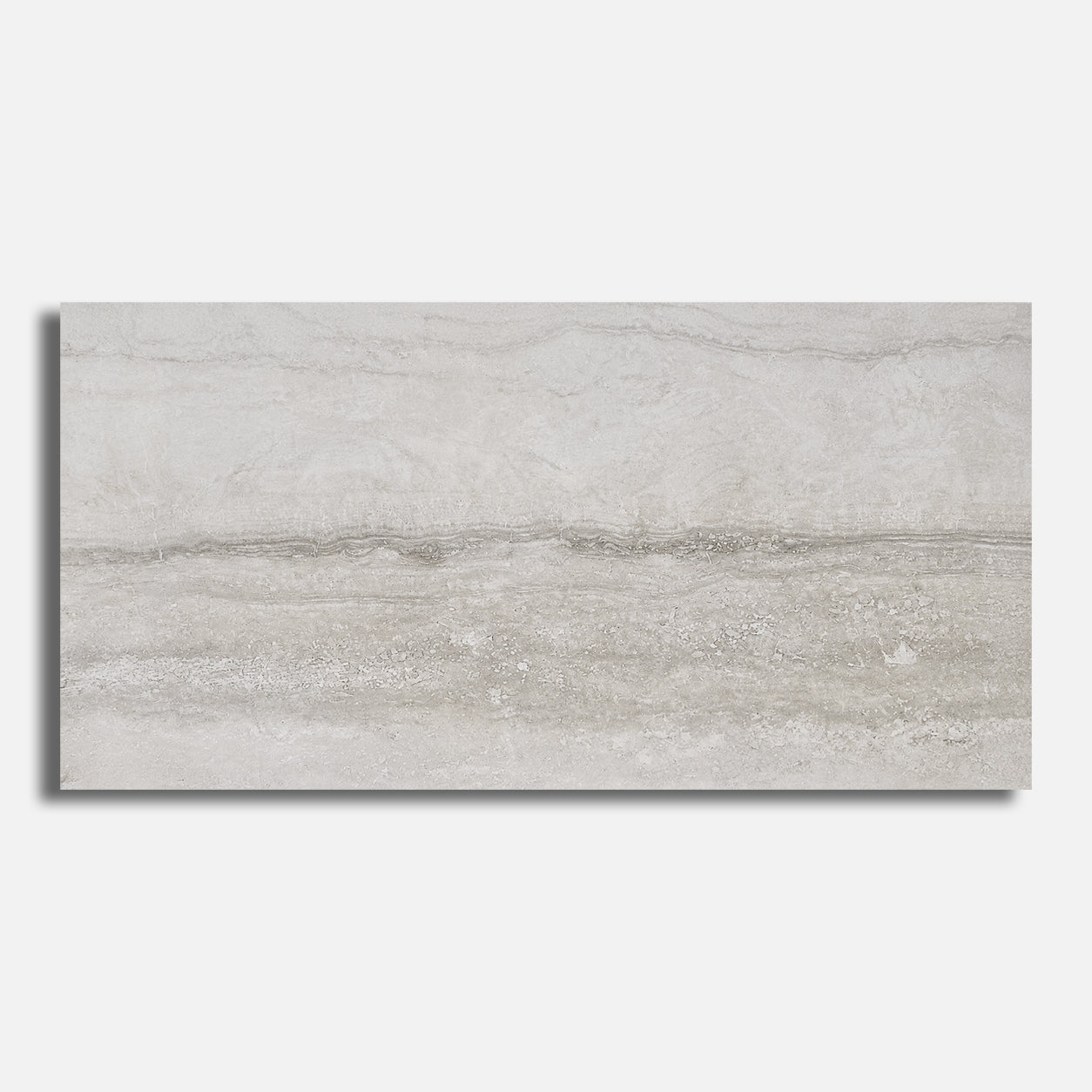 12x24 Travertine Grey Polished Porcelain Tile - American Tile Depot
