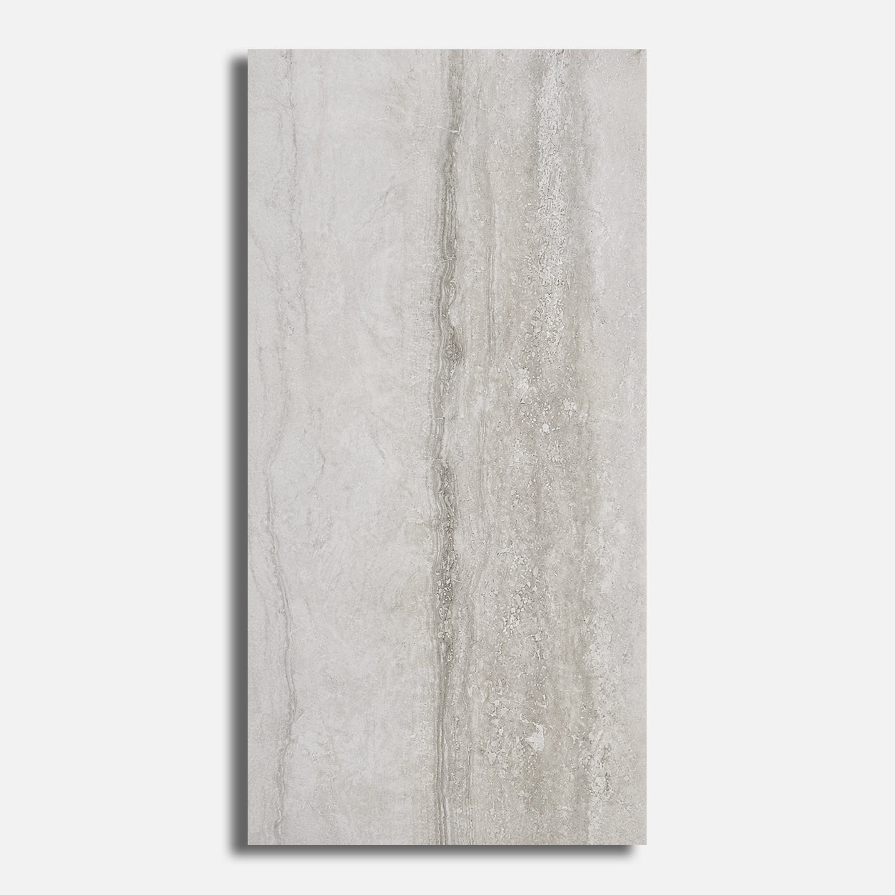 12x24 Travertine Grey Polished Porcelain Tile - American Tile Depot