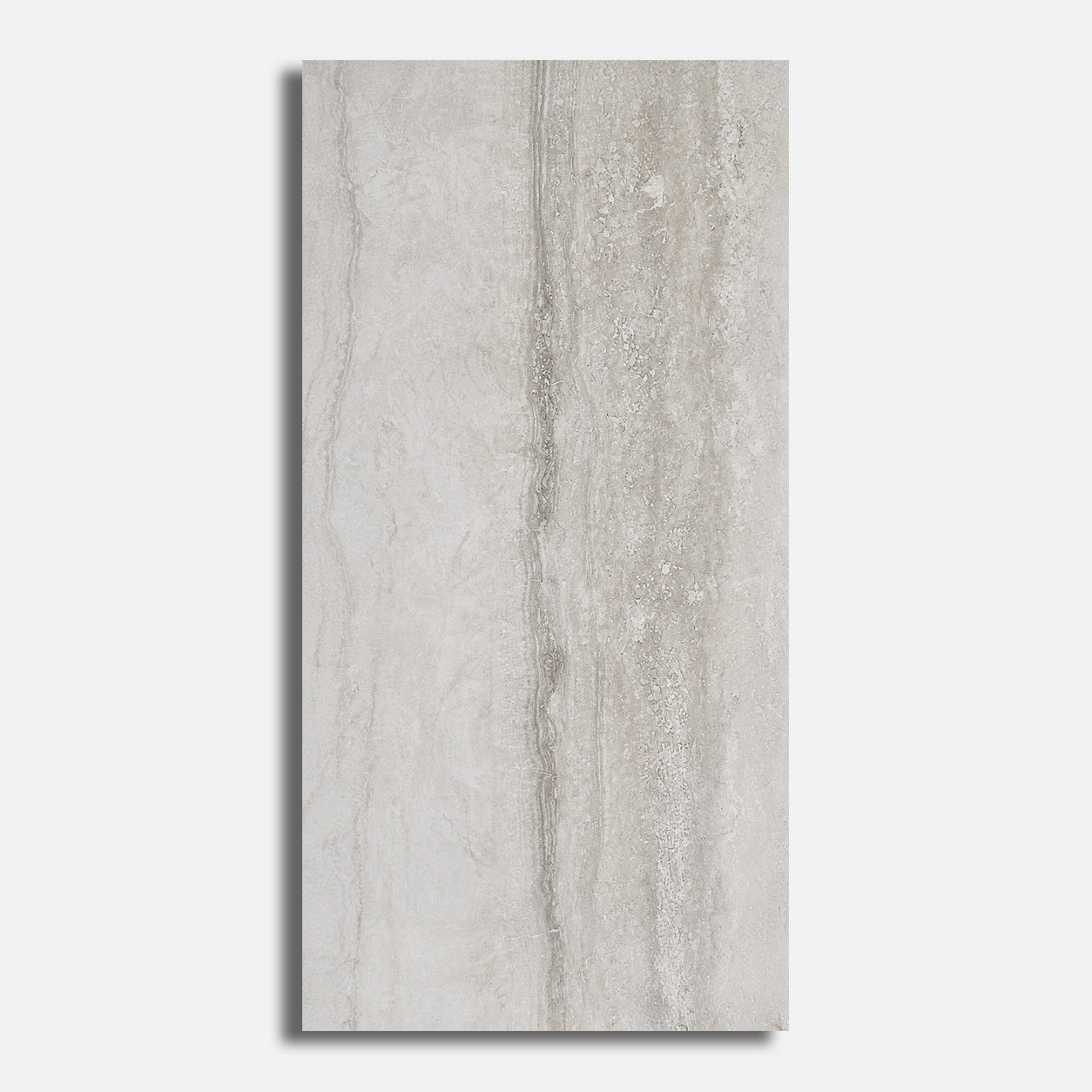 12x24 Travertine Grey Polished Porcelain Tile - American Tile Depot