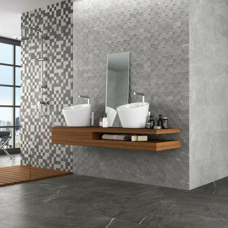 12x24 Trelora Argent Matte Limestone Look Porcelain Tile 12x24 Trelora Argent Matte Limestone Look Porcelain Tile - American Tile Depot