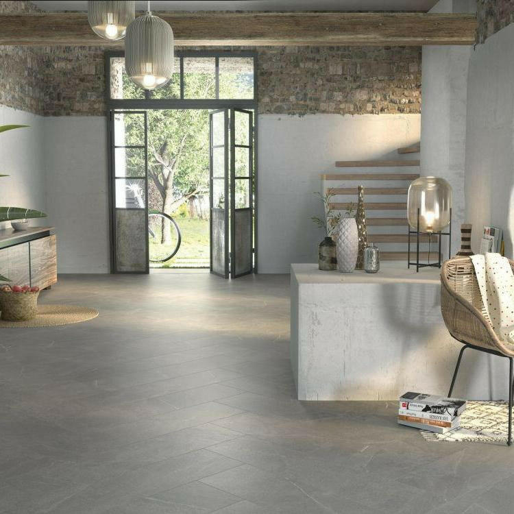 12x24 Trelora Argent Matte Limestone Look Porcelain Tile 12x24 Trelora Argent Matte Limestone Look Porcelain Tile - American Tile Depot