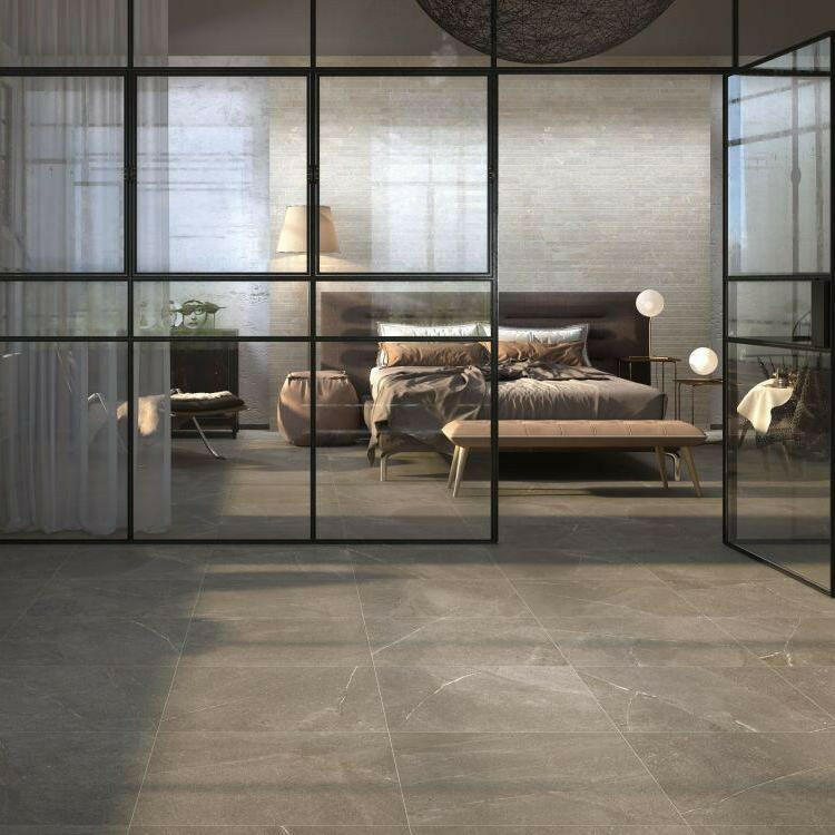 12x24 Trelora Noce Matte Limestone Look Porcelain Tile 12x24 Trelora Noce Matte Limestone Look Porcelain Tile - American Tile Depot