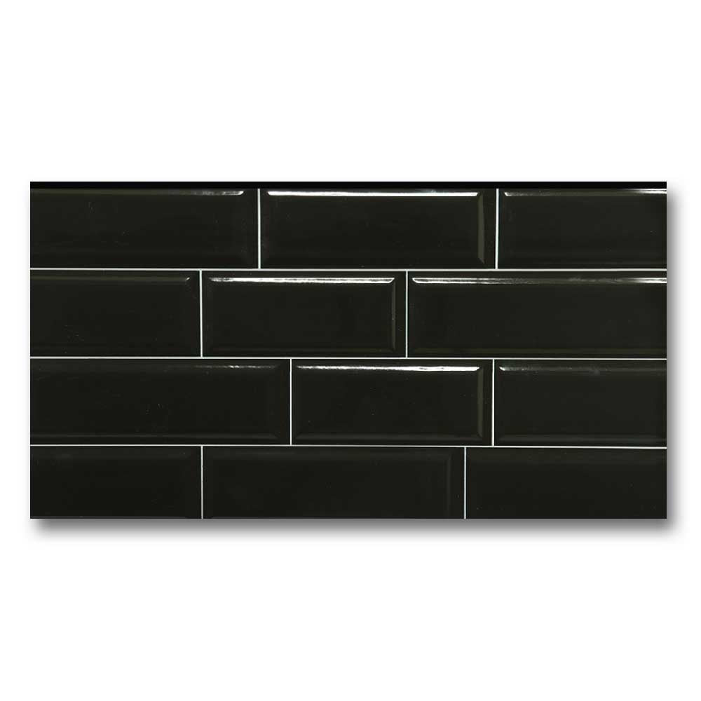 12x24 Tube Black Polished Solid Color Ceramic Tile