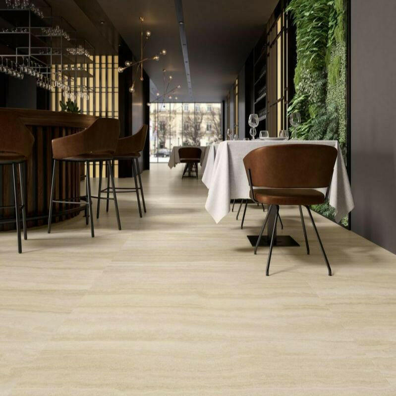 12x24 Viaura Vein Cut Beige Polished Travertine Look Porcelain Tile 12x24 Viaura Vein Cut Beige Polished Travertine Look Porcelain Tile - American Tile Depot