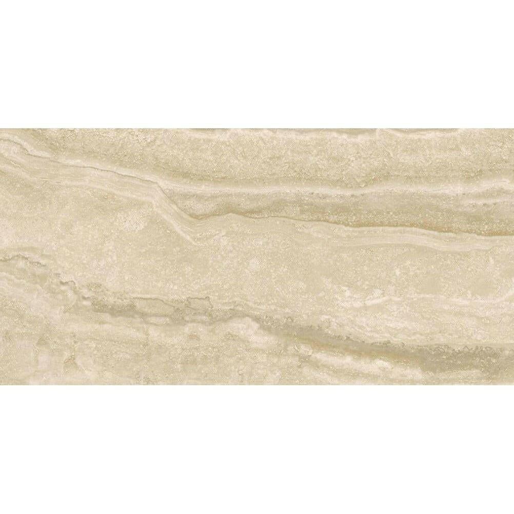 12x24 Viaura Vein Cut Beige Polished Travertine Look Porcelain Tile 12x24 Viaura Vein Cut Beige Polished Travertine Look Porcelain Tile - American Tile Depot