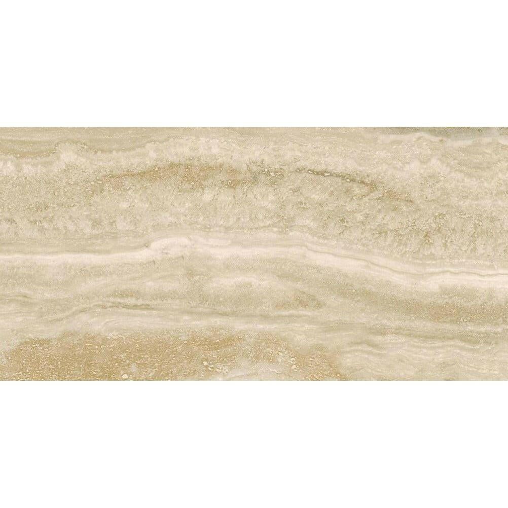 12x24 Viaura Vein Cut Beige Polished Travertine Look Porcelain Tile 12x24 Viaura Vein Cut Beige Polished Travertine Look Porcelain Tile - American Tile Depot